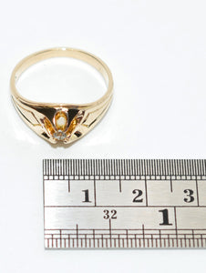 Natural Diamond Ring 10K Solid Gold .12ct Solitaire Ring Men's Ring Statement Ring Cocktail Ring Vintage Ring Estate Ring Estate Jewelry