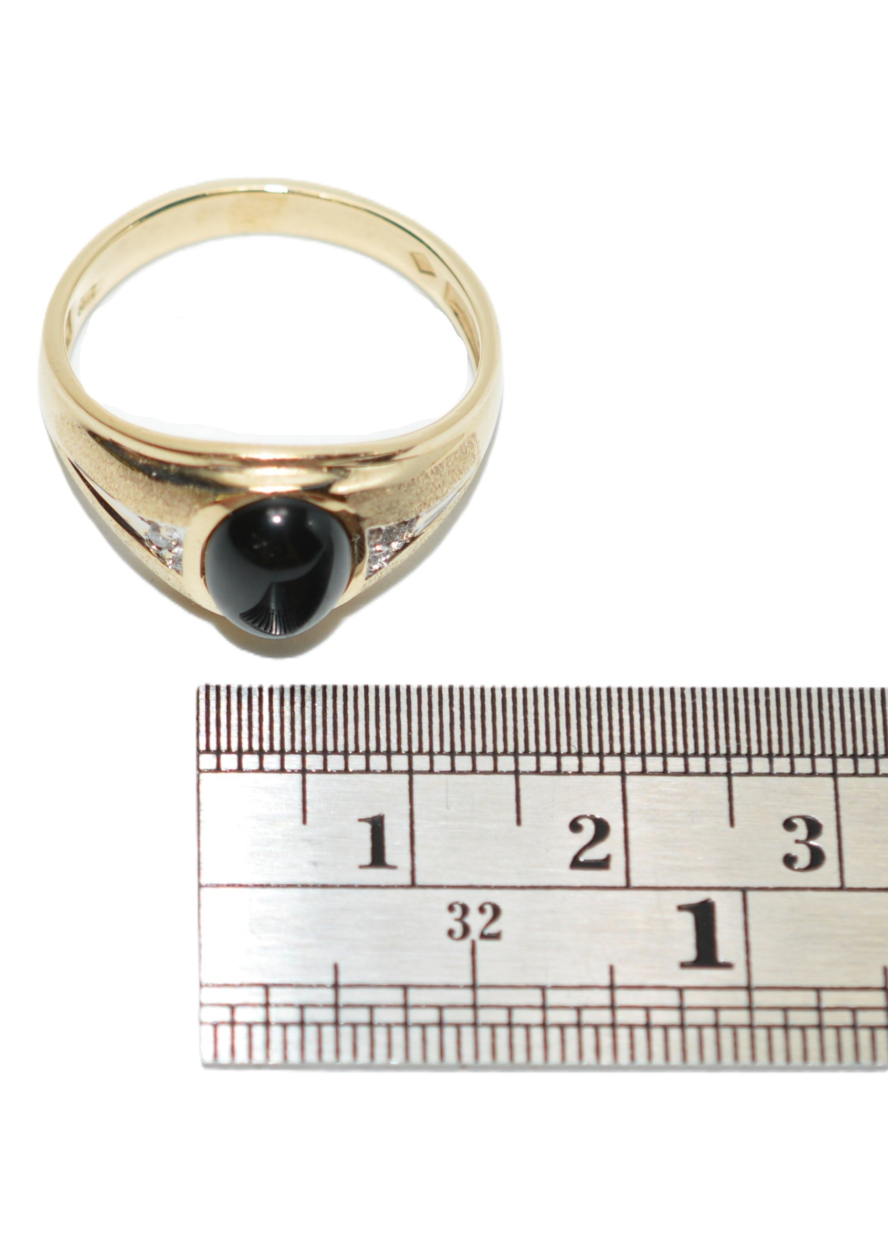 Natural Onyx & Diamond Ring 10K Solid Gold .02tcw Men's Ring Onyx Ring Statement Ring Cocktail Ring Vintage Ring Estate Ring Estate Jewelry