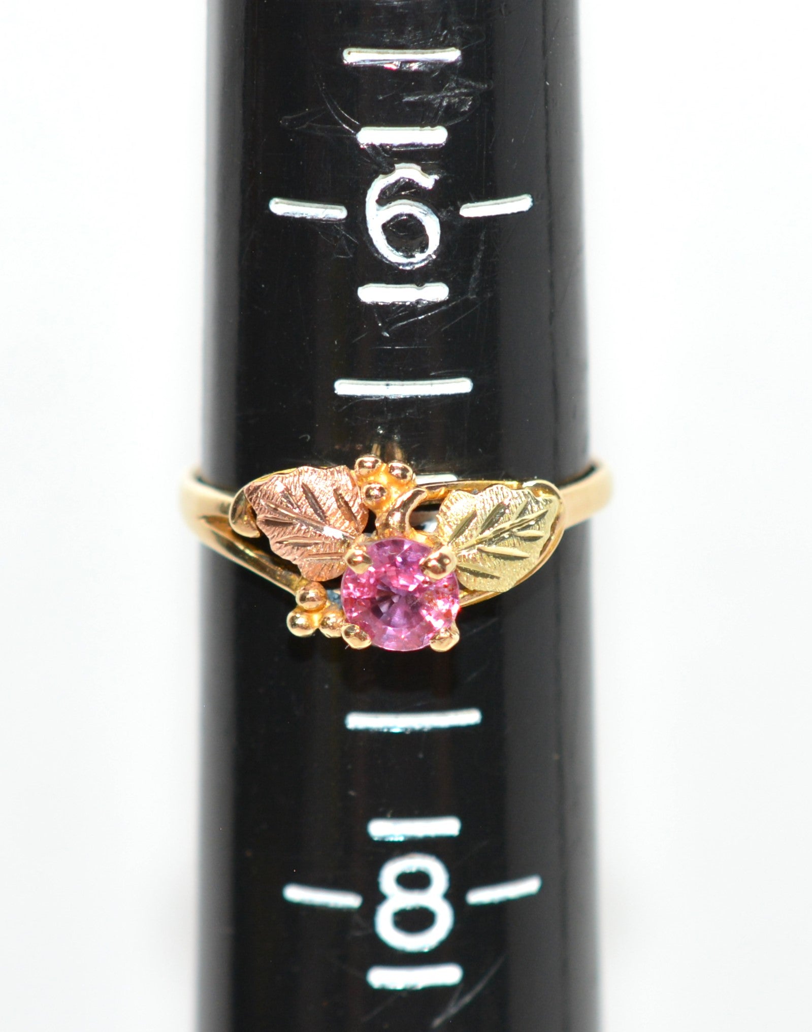 Natural Padparadscha Sapphire Ring 10K Solid Gold .50ct Black Hills Gold Ring Black Hills Dakota Ring Solitaire Ring Birthstone Ring Nature