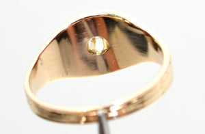 Natural Diamond Ring 10K Solid Gold .12ct Solitaire Ring Men's Ring Statement Ring Cocktail Ring Vintage Ring Estate Ring Estate Jewelry