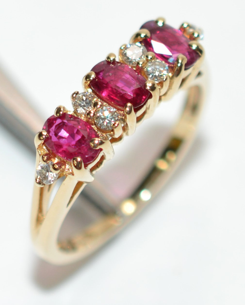 Natural Ruby & Diamond Ring 14K Solid Gold 1.20tcw Gemstone Anniversary Band Estate Engagement Bridal Jewelry July Birthstone Ladies Ring