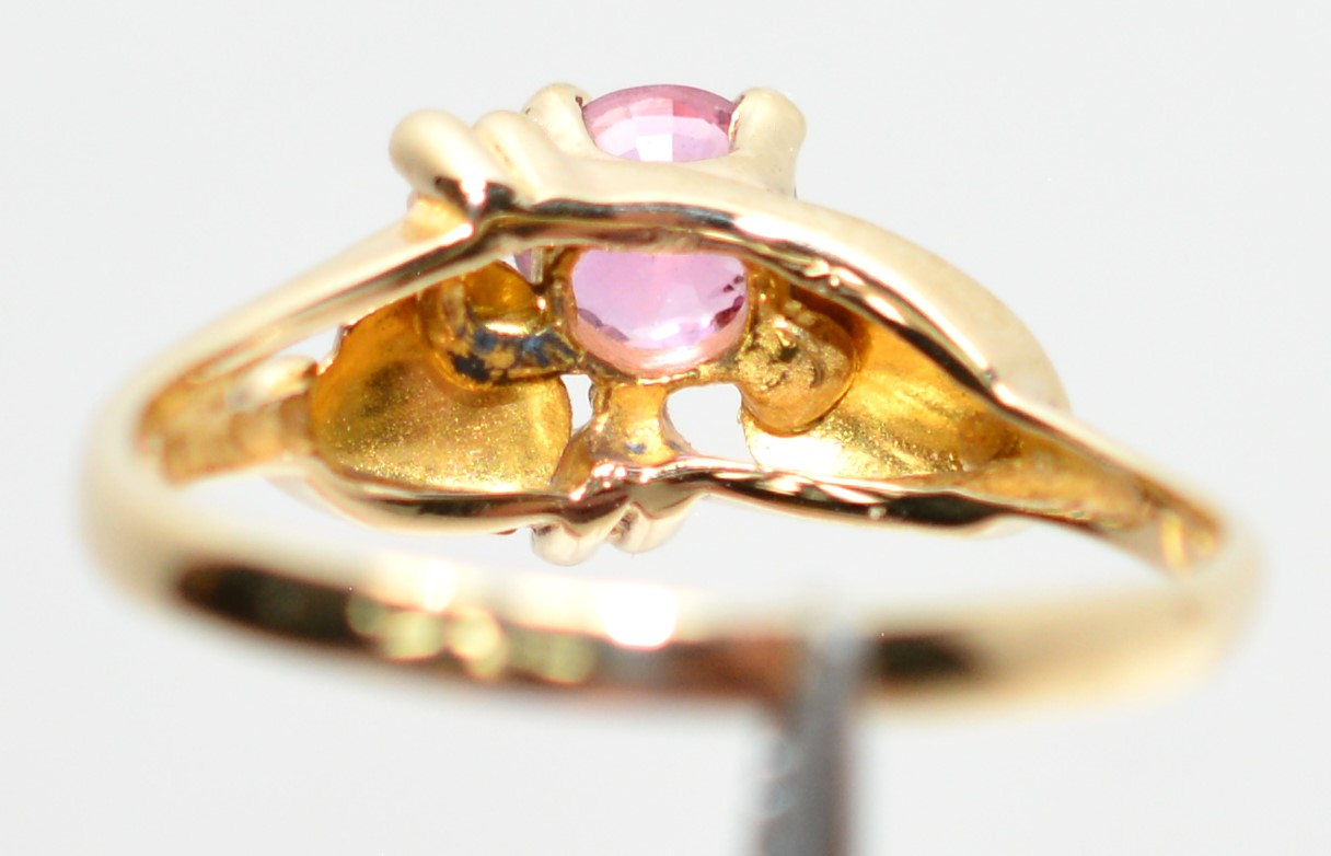 Natural Padparadscha Sapphire Ring 10K Solid Gold .50ct Black Hills Gold Ring Black Hills Dakota Ring Solitaire Ring Birthstone Ring Nature