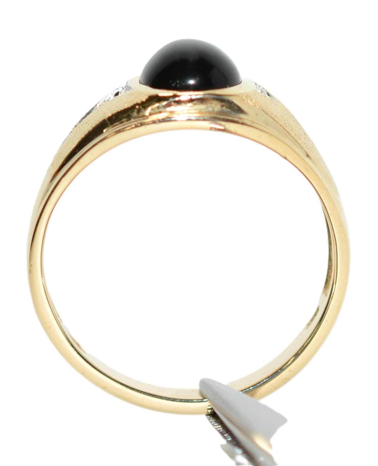 Natural Onyx & Diamond Ring 10K Solid Gold .02tcw Men's Ring Onyx Ring Statement Ring Cocktail Ring Vintage Ring Estate Ring Estate Jewelry