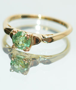 Natural Paraiba Tourmaline Ring 14K Yellow Gold .73ct Gemstone Ring Women's Ring Estate Jewelry Jewellery Vintage Fine Green Ring Solitaire