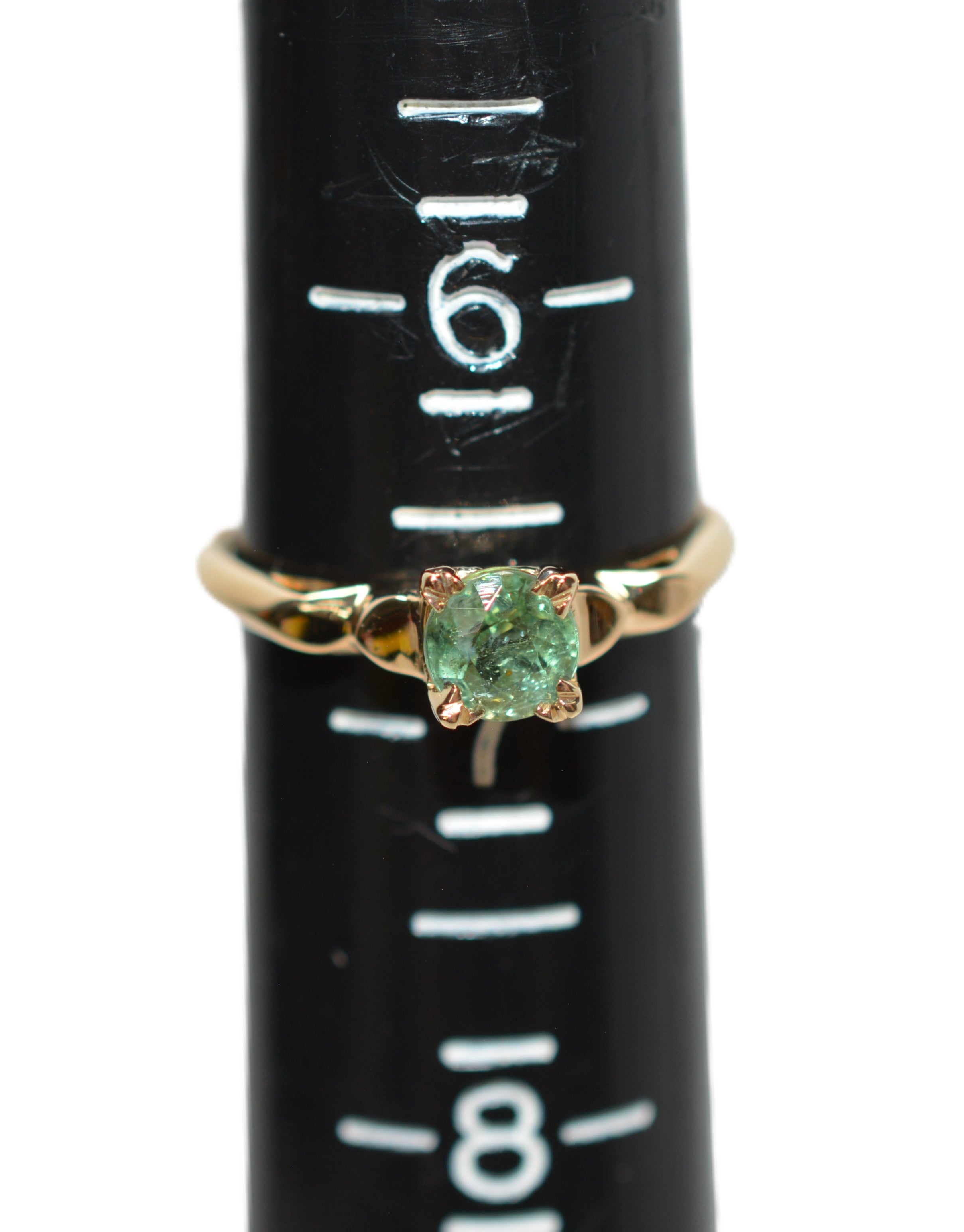 Natural Paraiba Tourmaline Ring 14K Yellow Gold .73ct Gemstone Ring Women's Ring Estate Jewelry Jewellery Vintage Fine Green Ring Solitaire