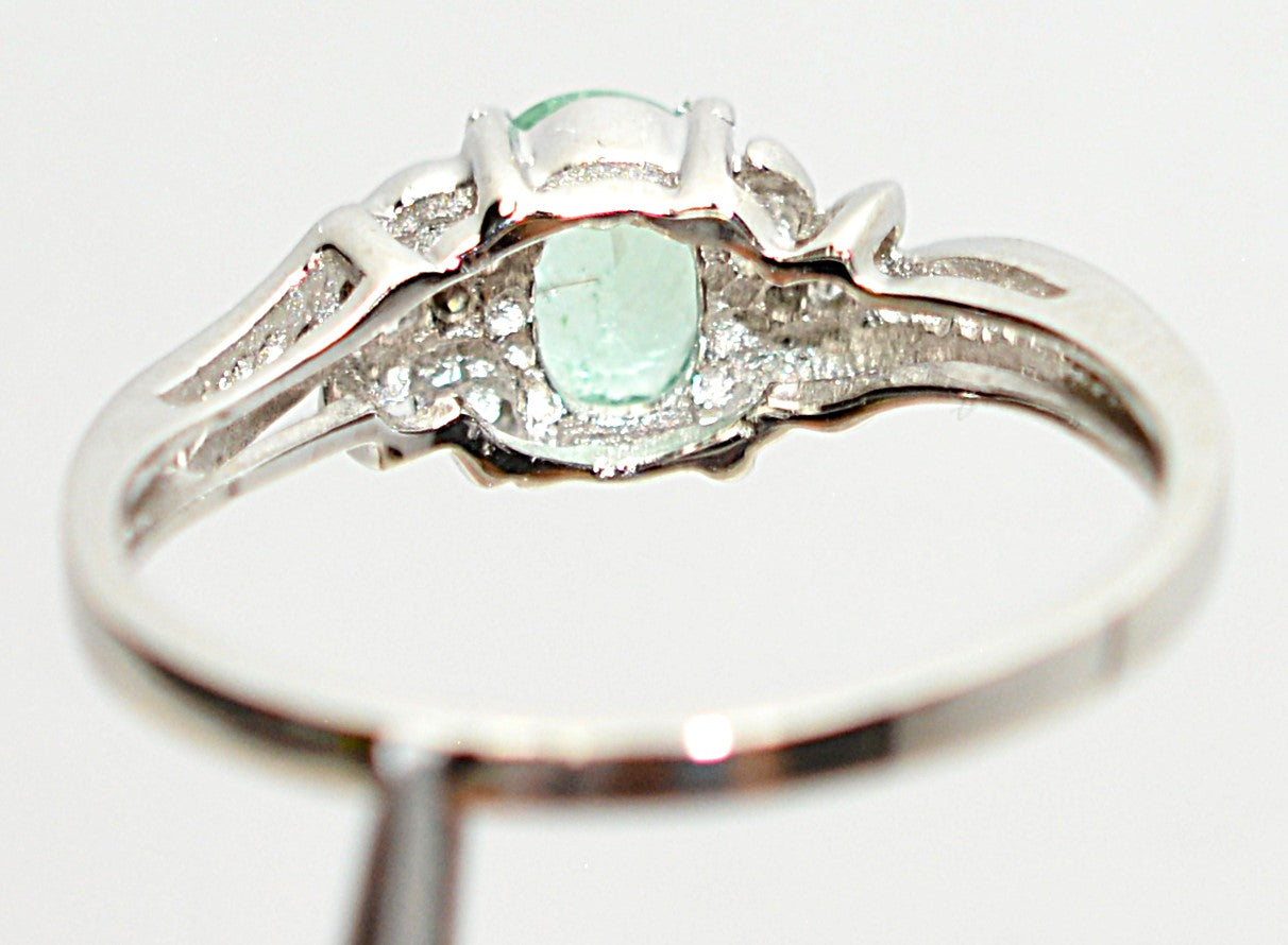 Natural Paraiba Tourmaline & Diamond Ring Platinum Ring .81tcw Women's Ring Estate Jewelry Jewellery Vintage Fine Gemstone Green Ring