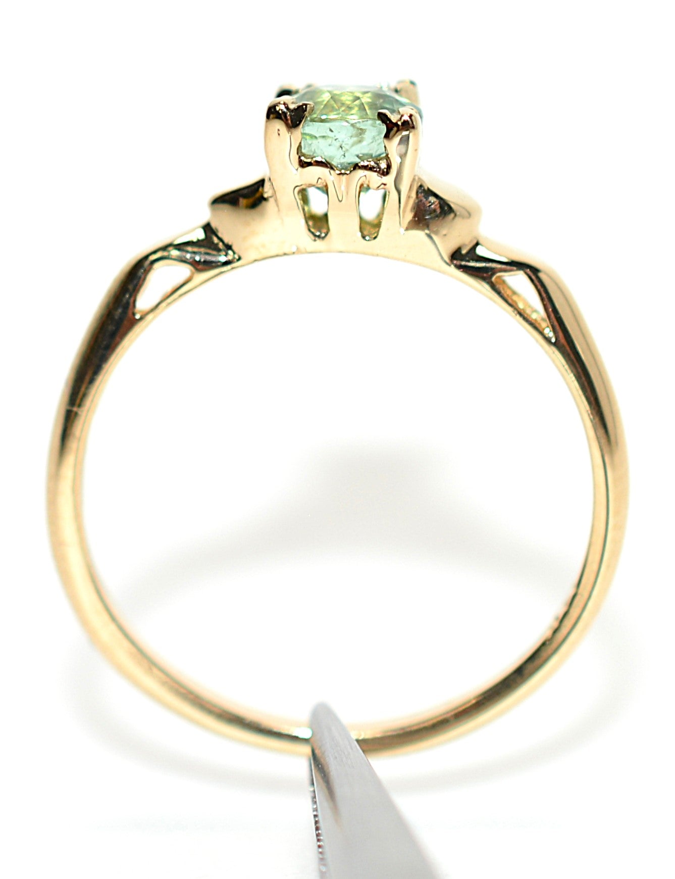 Natural Paraiba Tourmaline Ring 14K Yellow Gold .73ct Gemstone Ring Women's Ring Estate Jewelry Jewellery Vintage Fine Green Ring Solitaire