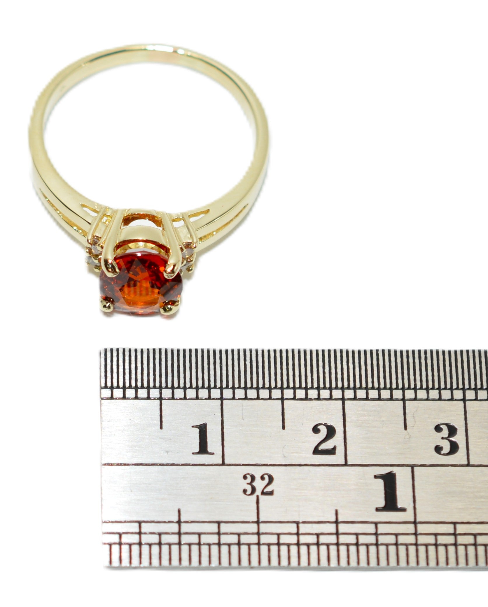 Natural Spessartine Mandarin Garnet & Diamond Ring 14K Solid Gold 1.96tcw Fanta Garnet Ring Orange Ring January Birthstone Ring Women's Ring