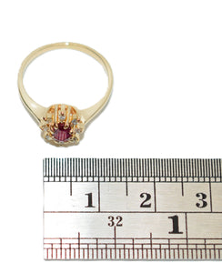 Natural Ruby & Diamond Ring 14K Solid Gold .29tcw Gemstone Ring July Birthstone Ring Red Ring Vintage Ring Estate Jewelry Fine Jewellery