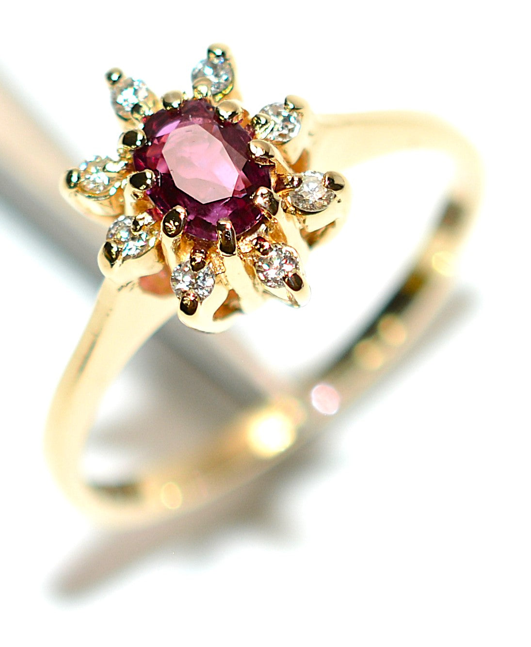 Natural Ruby & Diamond Ring 14K Solid Gold .29tcw Gemstone Ring July Birthstone Ring Red Ring Vintage Ring Estate Jewelry Fine Jewellery