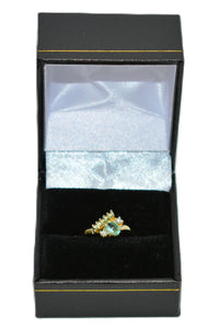Natural Paraiba Tourmaline & Diamond Ring 14K Gold .48tcw Vintage Ring Gemstone Ring Estate Jewelry Women's Ring Ladies Ring Statement Ring