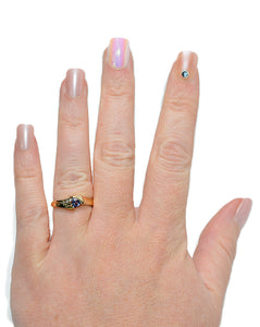 Natural Tanzanite & Diamond Ring 10K Solid Gold .33tcw Gemstone Ring Birthstone Ring Statement Ring Cocktail Ring Tanzanite Ring Estate