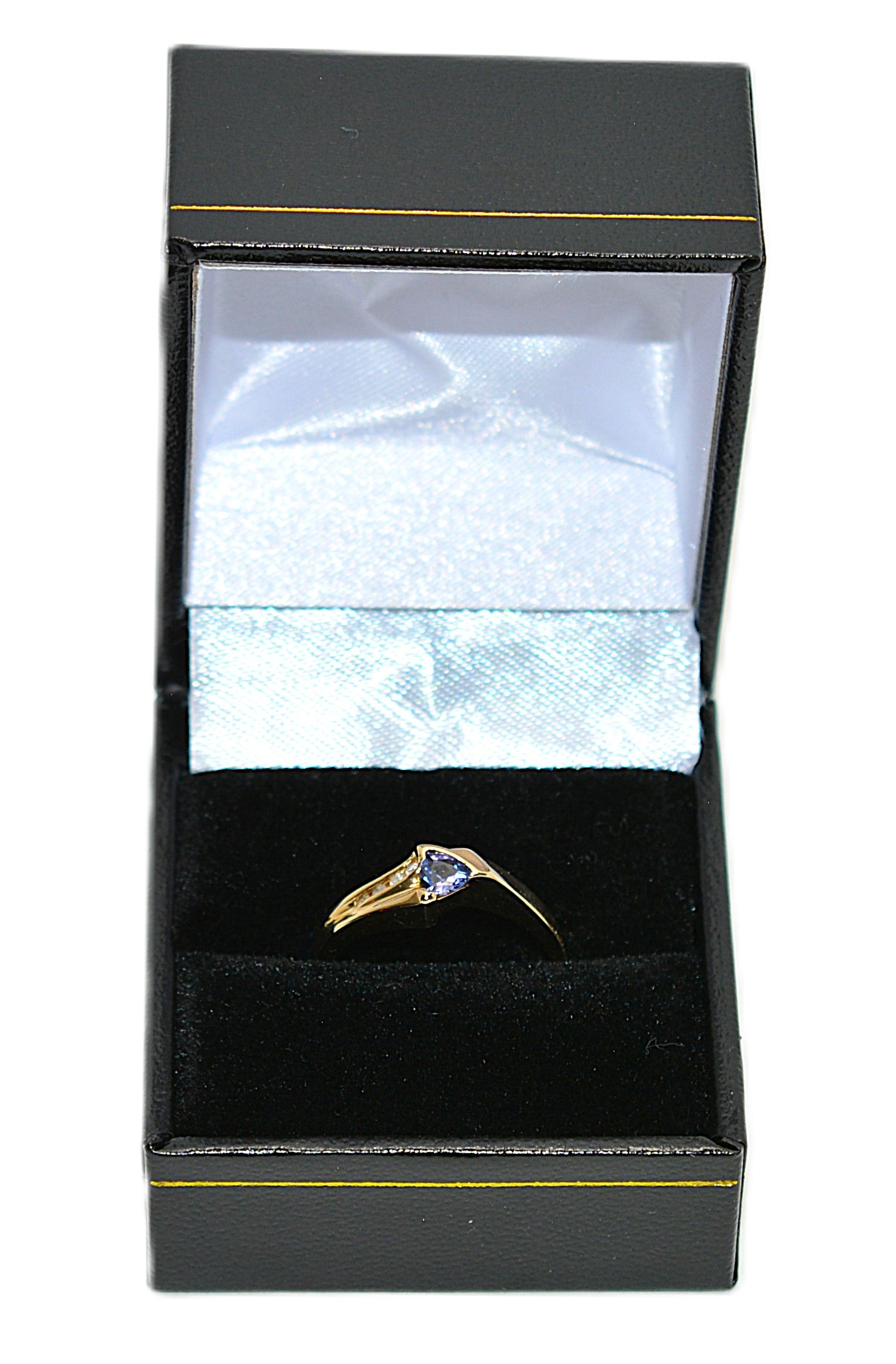 Natural Tanzanite & Diamond Ring 10K Solid Gold .33tcw Gemstone Ring Birthstone Ring Statement Ring Cocktail Ring Tanzanite Ring Estate