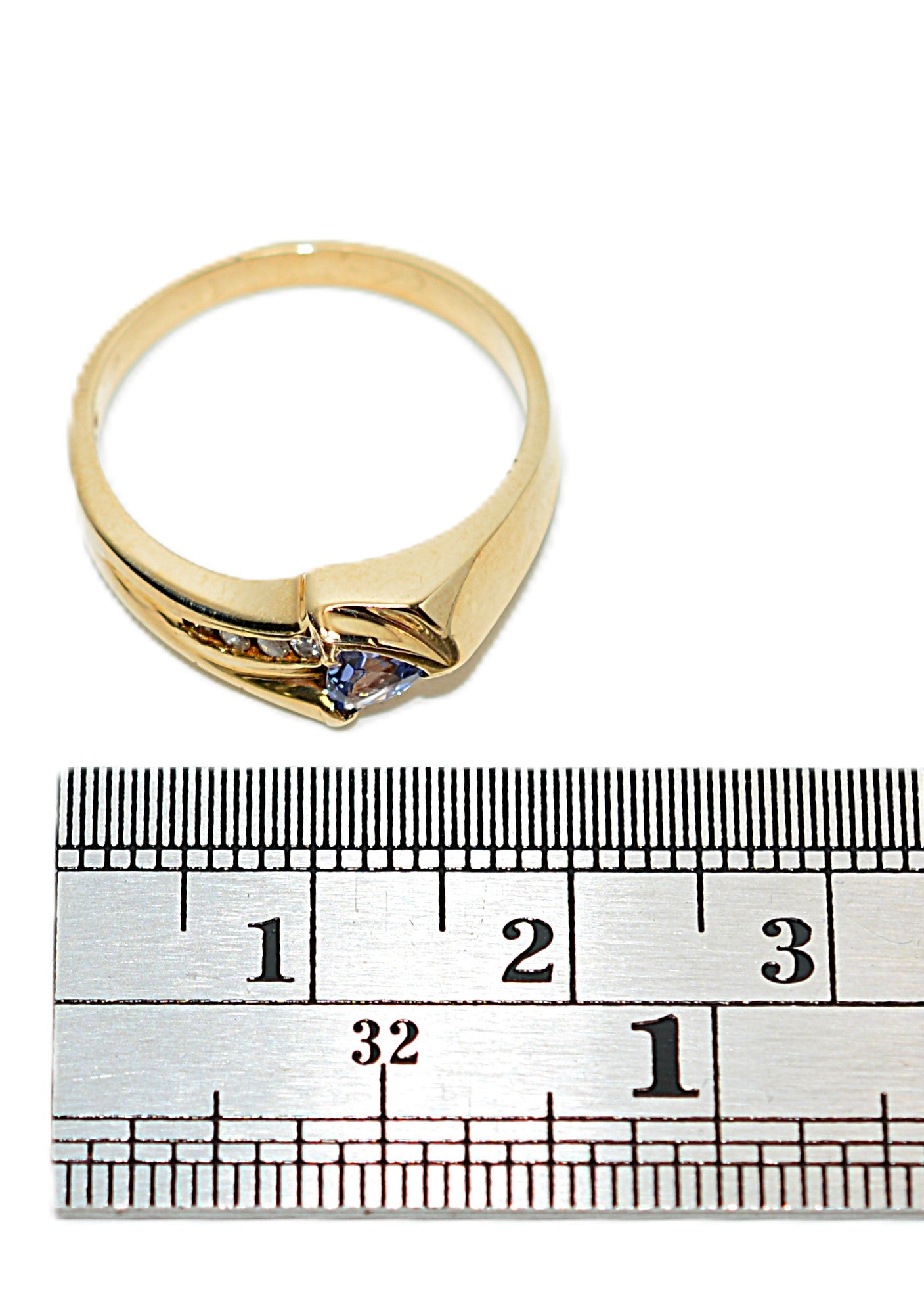 Natural Tanzanite & Diamond Ring 10K Solid Gold .33tcw Gemstone Ring Birthstone Ring Statement Ring Cocktail Ring Tanzanite Ring Estate