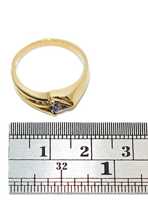 Natural Tanzanite & Diamond Ring 10K Solid Gold .33tcw Gemstone Ring Birthstone Ring Statement Ring Cocktail Ring Tanzanite Ring Estate