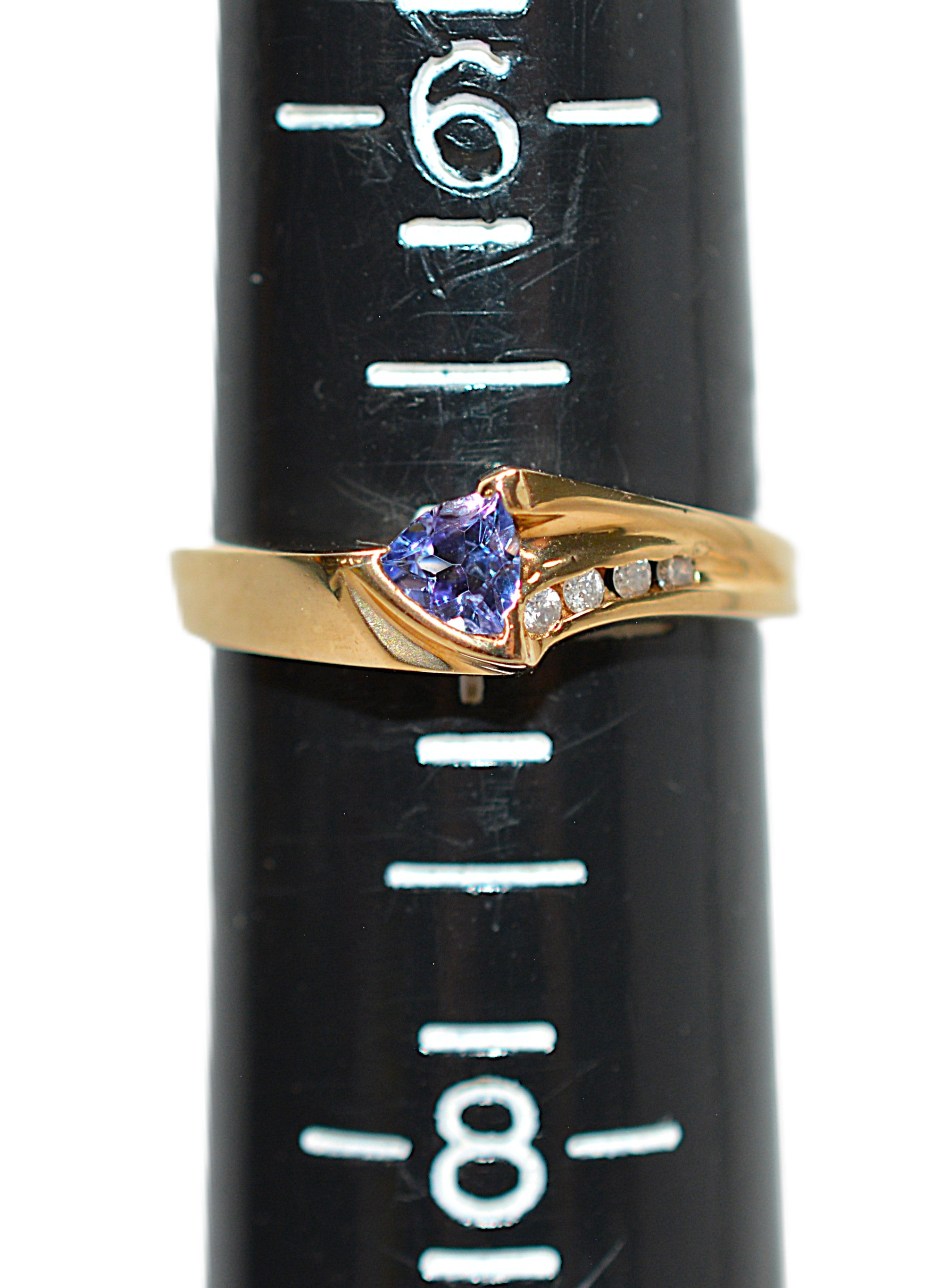 Natural Tanzanite & Diamond Ring 10K Solid Gold .33tcw Gemstone Ring Birthstone Ring Statement Ring Cocktail Ring Tanzanite Ring Estate