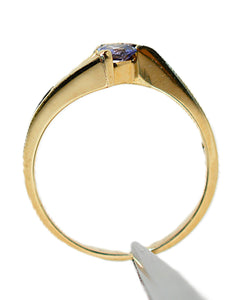 Natural Tanzanite & Diamond Ring 10K Solid Gold .33tcw Gemstone Ring Birthstone Ring Statement Ring Cocktail Ring Tanzanite Ring Estate