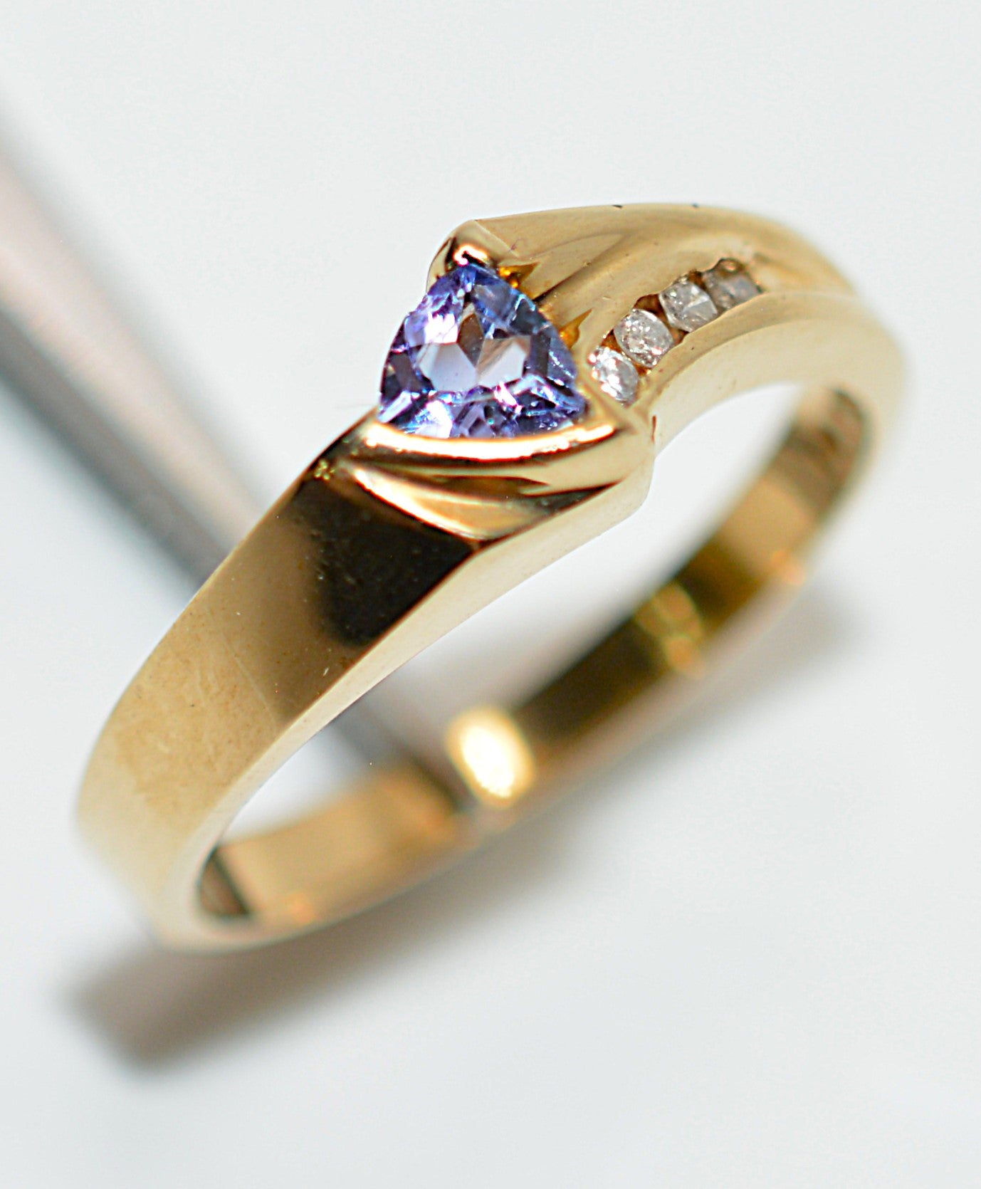 Natural Tanzanite & Diamond Ring 10K Solid Gold .33tcw Gemstone Ring Birthstone Ring Statement Ring Cocktail Ring Tanzanite Ring Estate