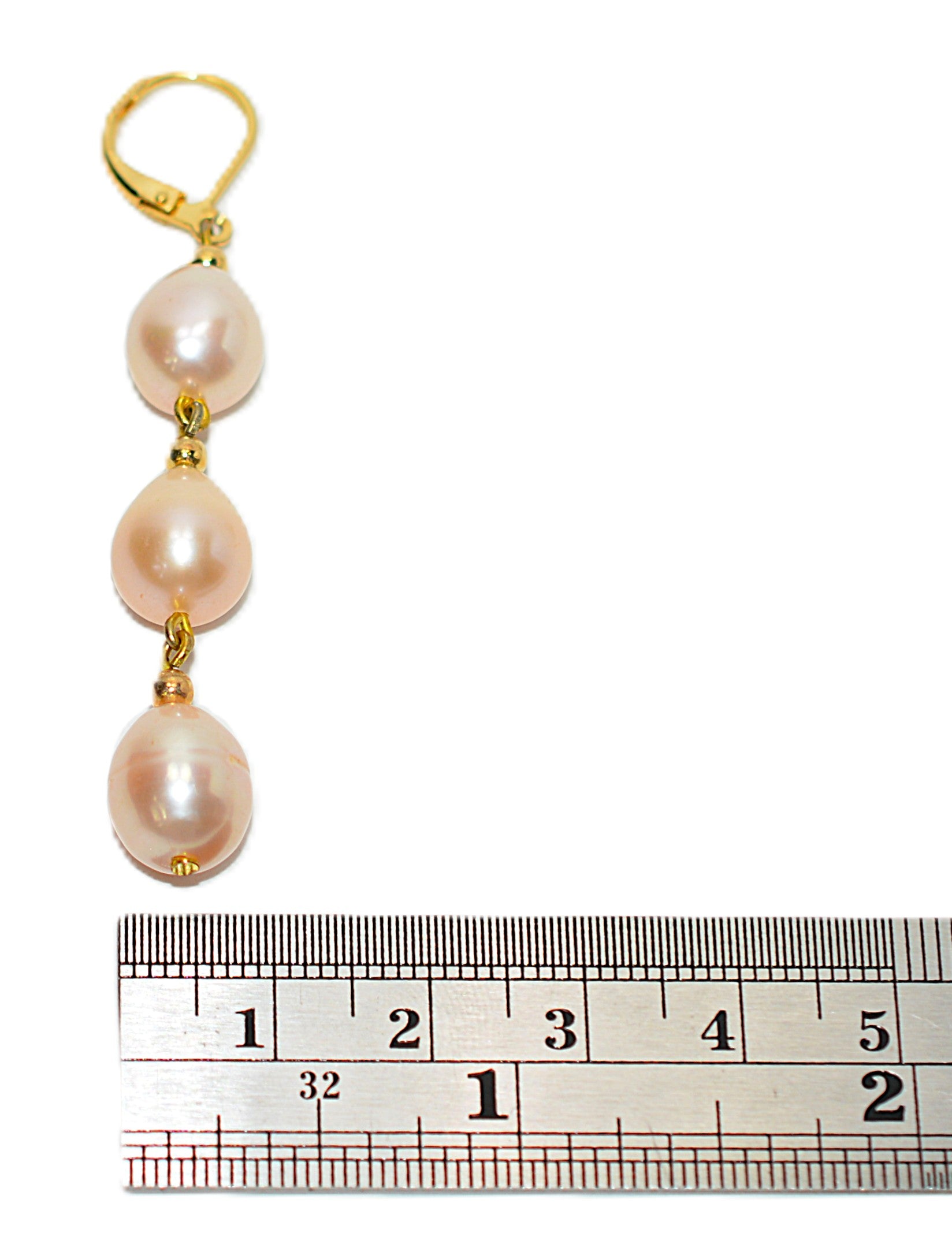 Natural Pink Pearl Earrings 14K Solid Gold Earrings Dangle Drop Earrings Statement Earrings Cocktail Earrings Vintage Estate Jewelry October
