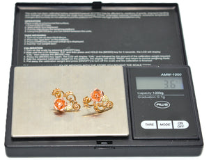 Black Hills Gold Earrings 10K Gold Rose Earrings Tri-Color Earrings South Dakota Earrings American Earrings Vintage Earrings Statement