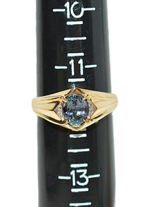 Natural Tanzanite & Diamond Ring 10K Solid Gold 2.09tcw Men's Ring Gentlemen's Ring Gents Ring Vintage Ring Cocktail Ring Statement Ring