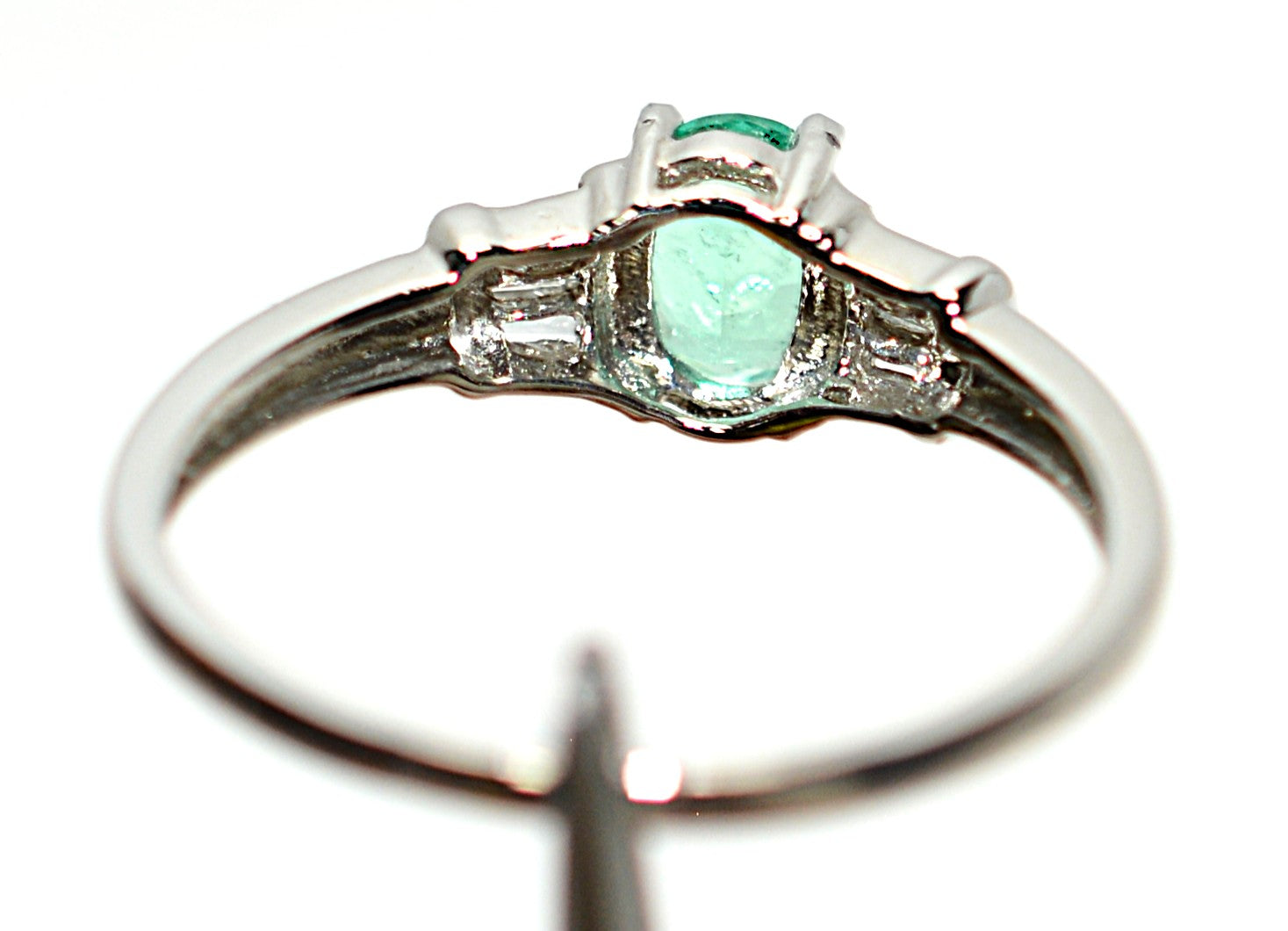 Natural Colombian Emerald & Diamond Ring Platinum Ring .56tcw Gemstone Engagement Ring Estate Jewelry Vintage Jewelry Birthstone Ring