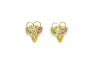 Black Hills Gold Earrings 10K Gold Earrings Vintage Earrings Tri-Color Earrings South Dakota Earrings American Earrings Stud Estate Earrings