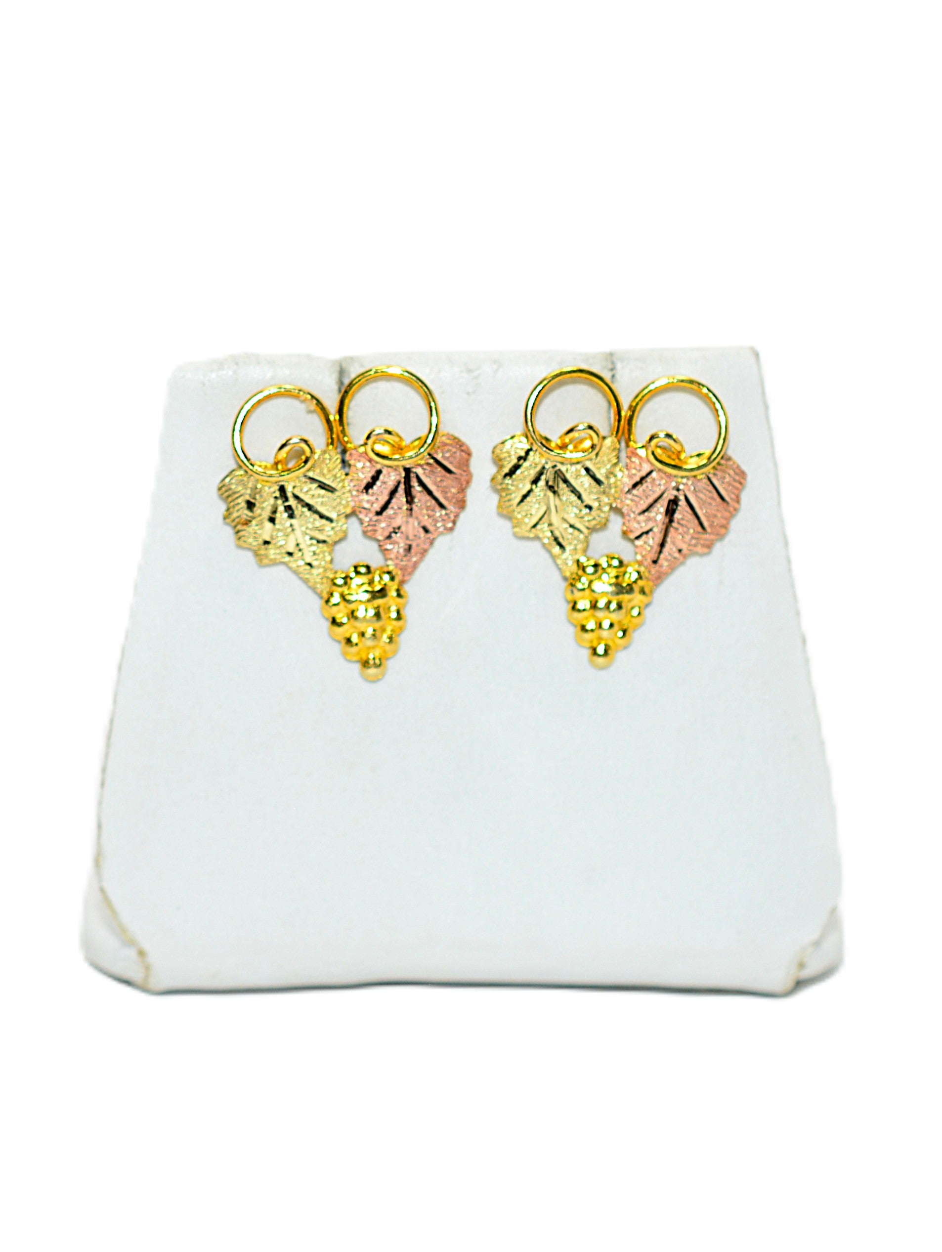 Black Hills Gold Earrings 10K Gold Earrings Vintage Earrings Tri-Color Earrings South Dakota Earrings American Earrings Stud Estate Earrings