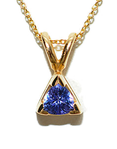 LeVian Natural Tanzanite Necklace 14K Solid Gold .72ct Pendant Necklace Solitaire Necklace Statement Necklace Designer Birthstone Necklace