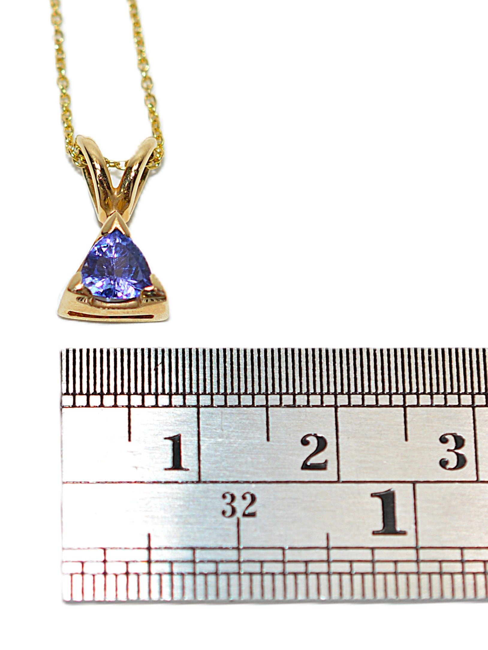 LeVian Natural Tanzanite Necklace 14K Solid Gold .72ct Pendant Necklace Solitaire Necklace Statement Necklace Designer Birthstone Necklace