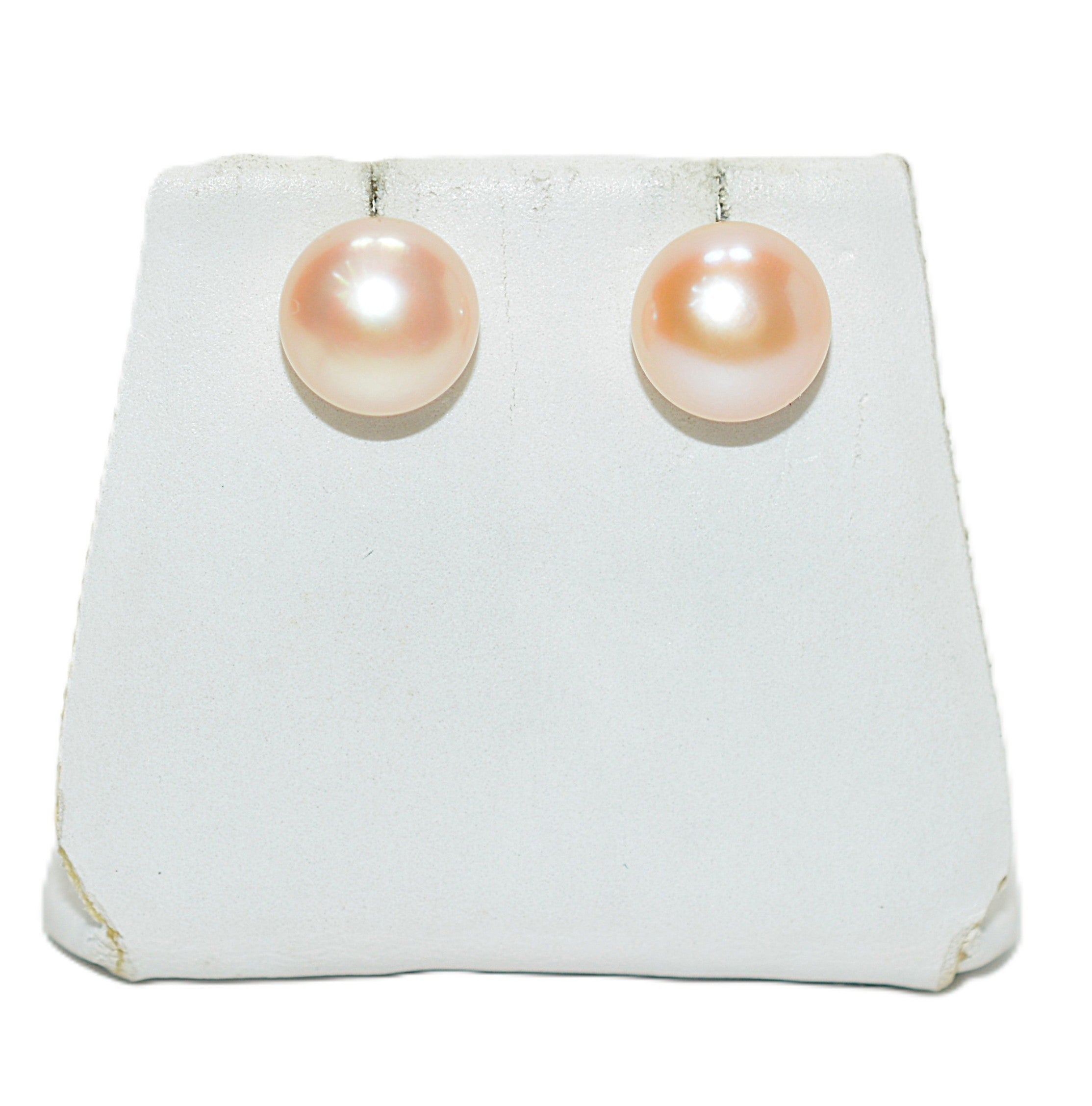 Natural Pink Pearl Earrings 14K Solid Gold Earrings Solitaire Stud Earrings Statement Vintage Estate Jewelry October Birthstone Earrings