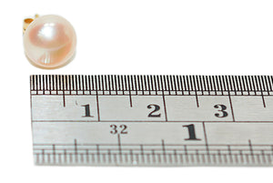 Natural Pink Pearl Earrings 14K Solid Gold Earrings Solitaire Stud Earrings Statement Vintage Estate Jewelry October Birthstone Earrings