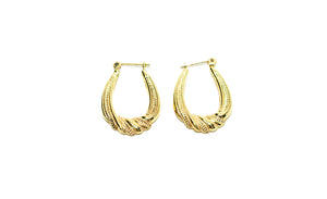 14K Solid Gold Hoop Earrings Gold Hoops Gold Earrings Statement Earrings Vintage Earrings Estate Earrings Vintage Jewellery