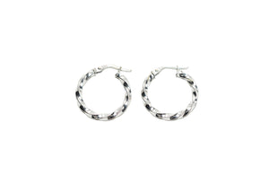 14K White Gold 21.00mm Hoop Earrings White Gold Hoops White Gold Earrings Twist Hoop Earrings Vintage Jewelry Estate Jewelry Jewellery