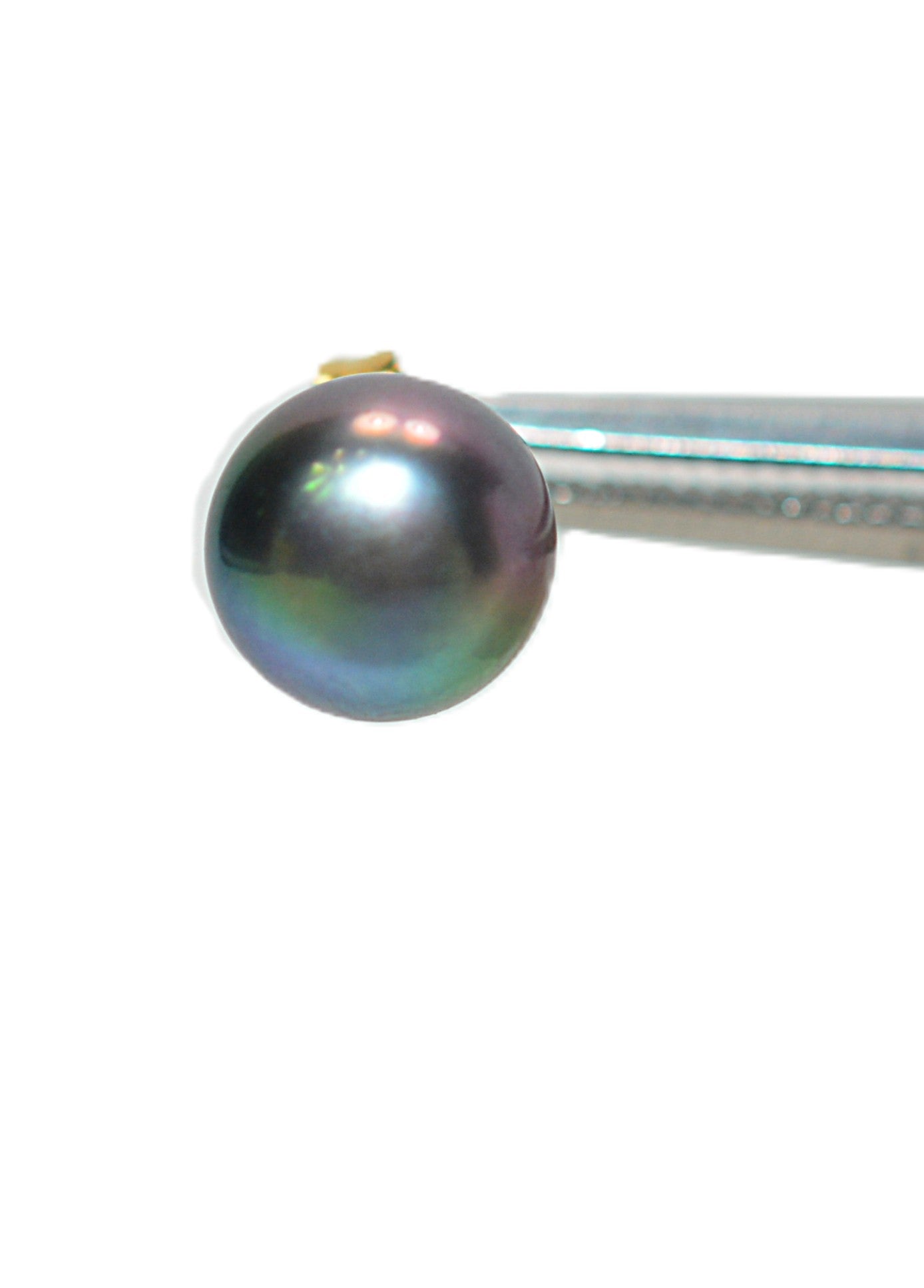 Natural Tahitian Pearl Earrings 14K Gold Earrings Solitaire Earrings Stud Earrings Vintage Estate October Birthstone Gray Pearl Jewelry