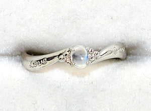Natural Moonstone Ring Solid Platinum Solitaire Ring Promise Ring Bridal Jewelry Love Ring Engagement Ring Statement Ring Gemstone Ring