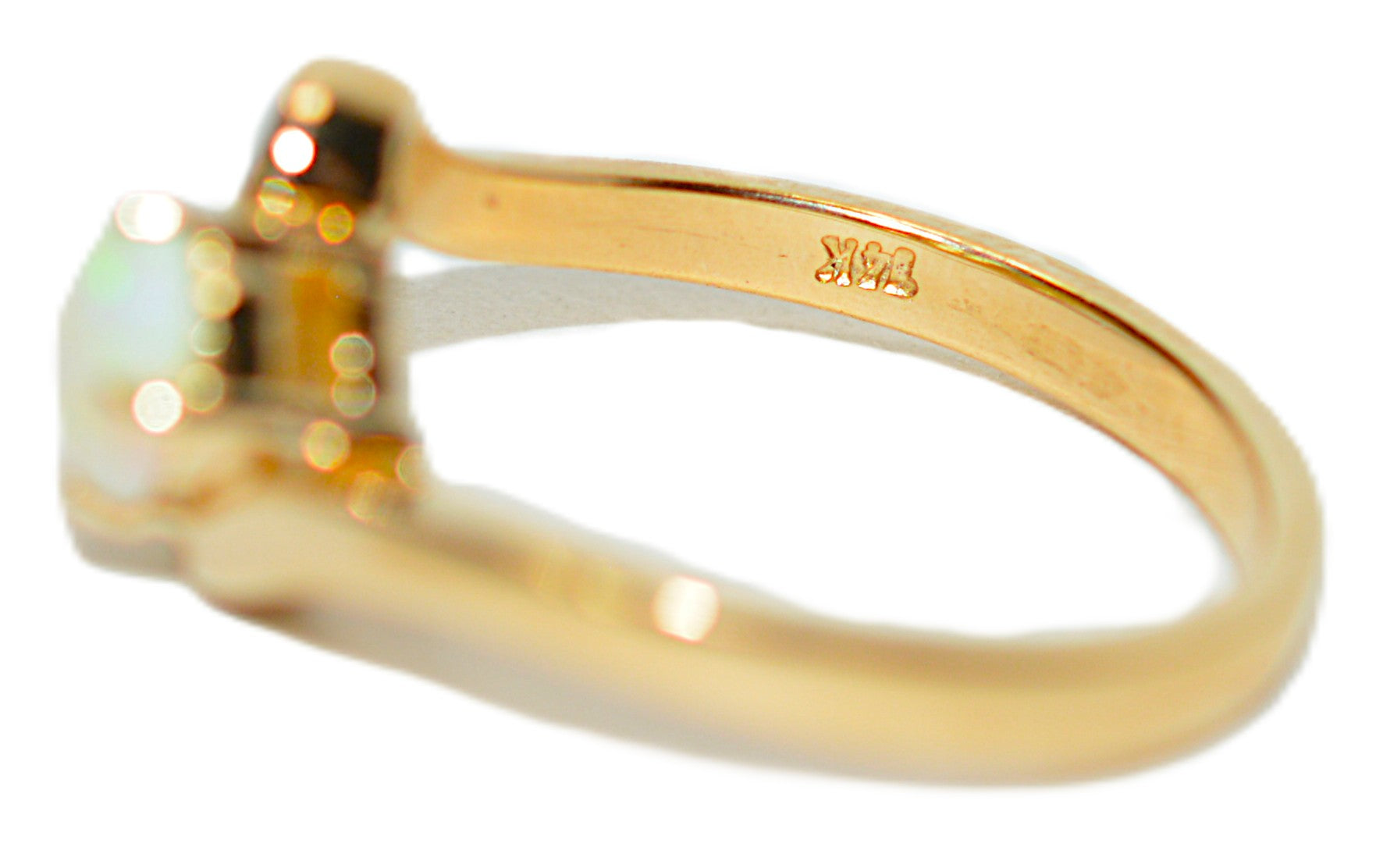 Natural Ethiopian Opal & Diamond Ring 14K Solid Gold Precious Ring Statement Ring Vintage Ring Cocktail Ring October Birthstone Ring Fine Jewelry Estate Jewellery