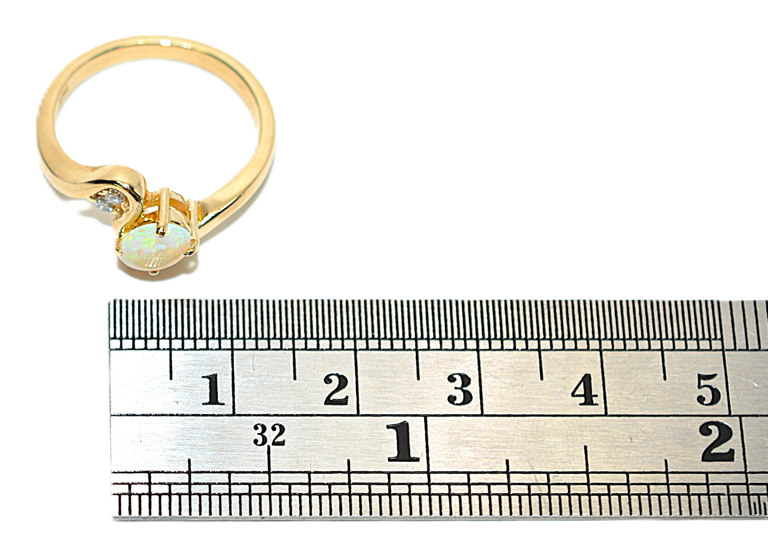 Natural Ethiopian Opal & Diamond Ring 14K Solid Gold Precious Ring Statement Ring Vintage Ring Cocktail Ring October Birthstone Ring Fine Jewelry Estate Jewellery