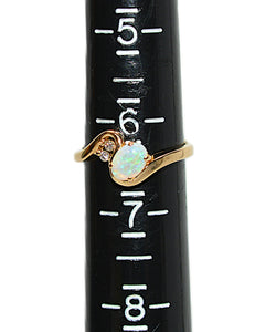 Natural Ethiopian Opal & Diamond Ring 14K Solid Gold Precious Ring Statement Ring Vintage Ring Cocktail Ring October Birthstone Ring Fine Jewelry Estate Jewellery