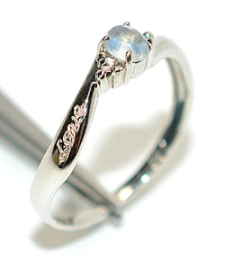 Natural Moonstone Ring Solid Platinum Solitaire Ring Promise Ring Bridal Jewelry Love Ring Engagement Ring Statement Ring Gemstone Ring