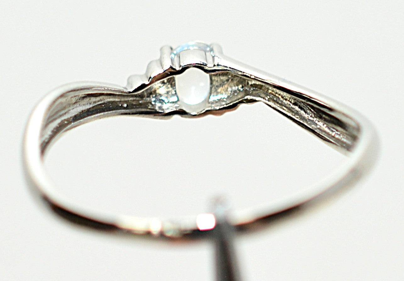 Natural Moonstone Ring Solid Platinum Solitaire Ring Promise Ring Bridal Jewelry Love Ring Engagement Ring Statement Ring Gemstone Ring