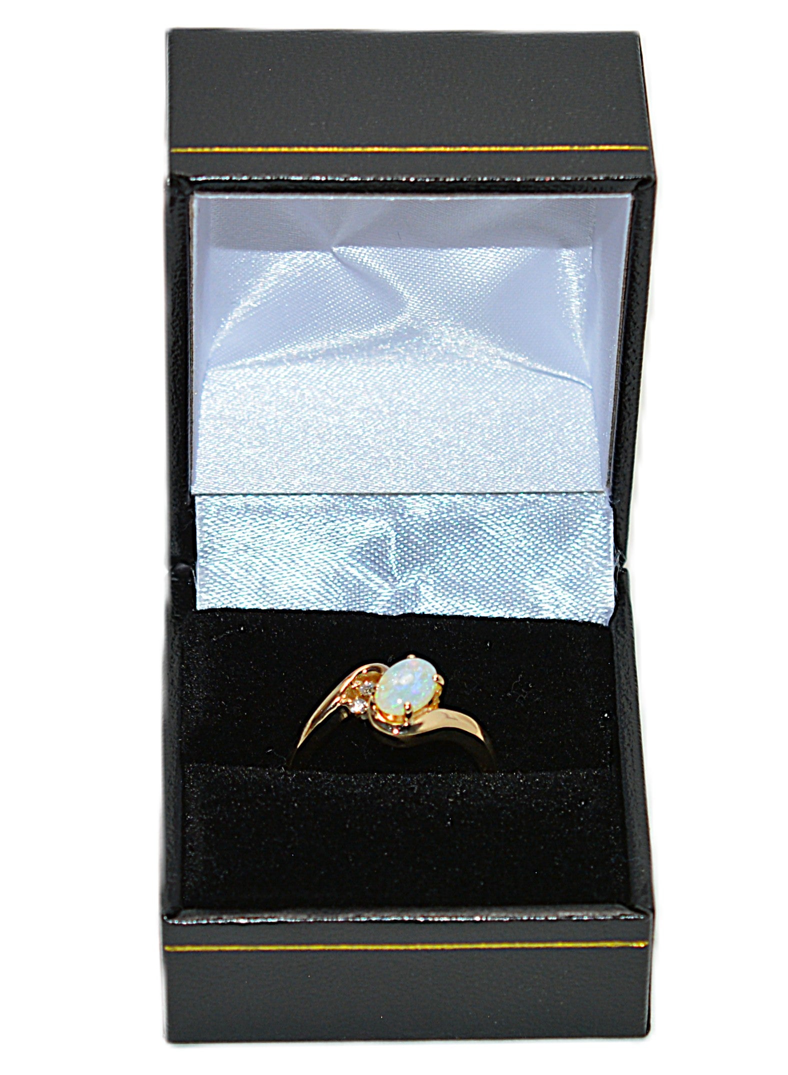 Natural Ethiopian Opal & Diamond Ring 14K Solid Gold Precious Ring Statement Ring Vintage Ring Cocktail Ring October Birthstone Ring Fine Jewelry Estate Jewellery
