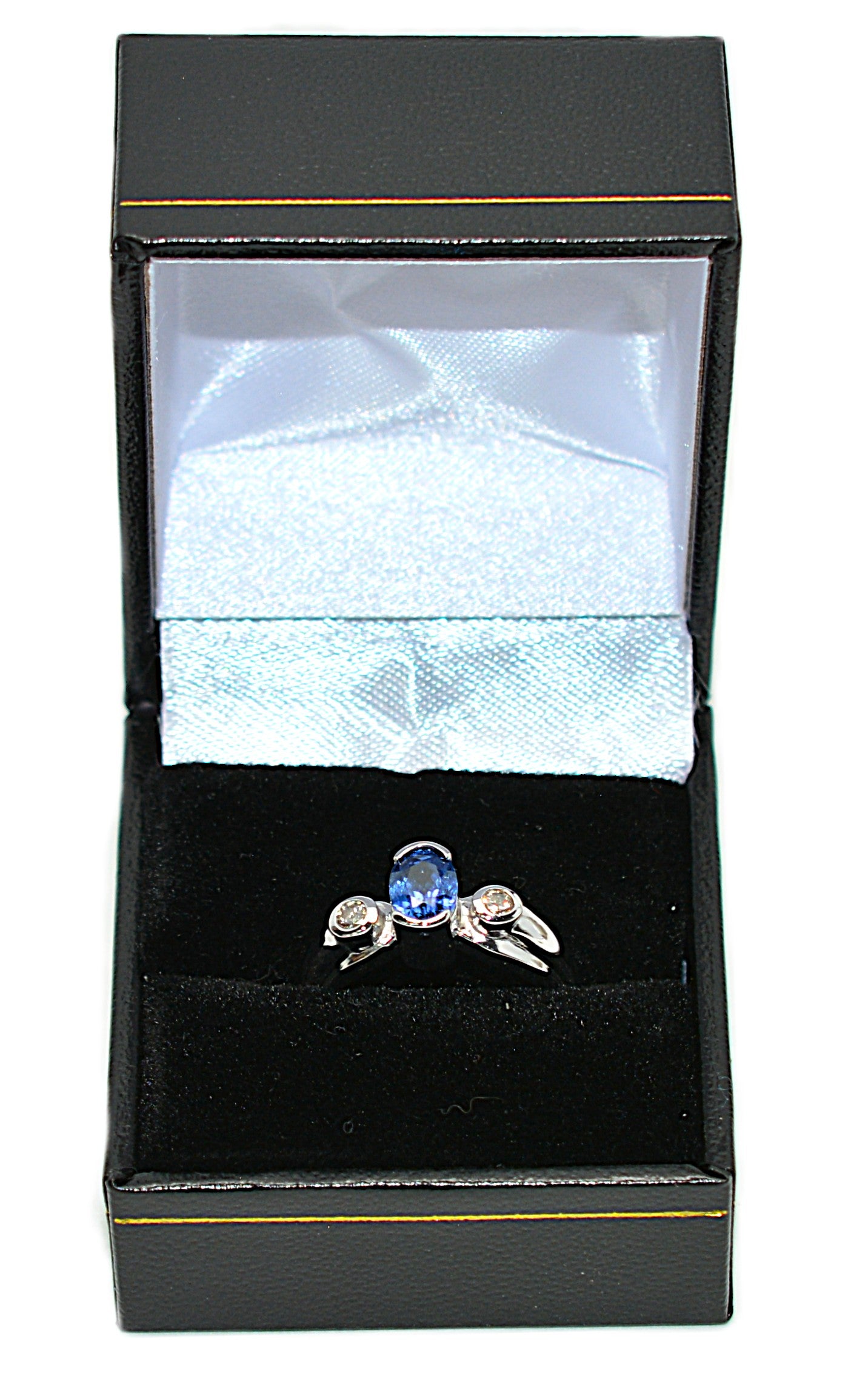 LeVian Natural Ceylon Sapphire & Diamond Ring 14K White Gold 1.44tcw Blue Ring Engagement Ring Bridal Jewelry Statement Ring September Birthstone
