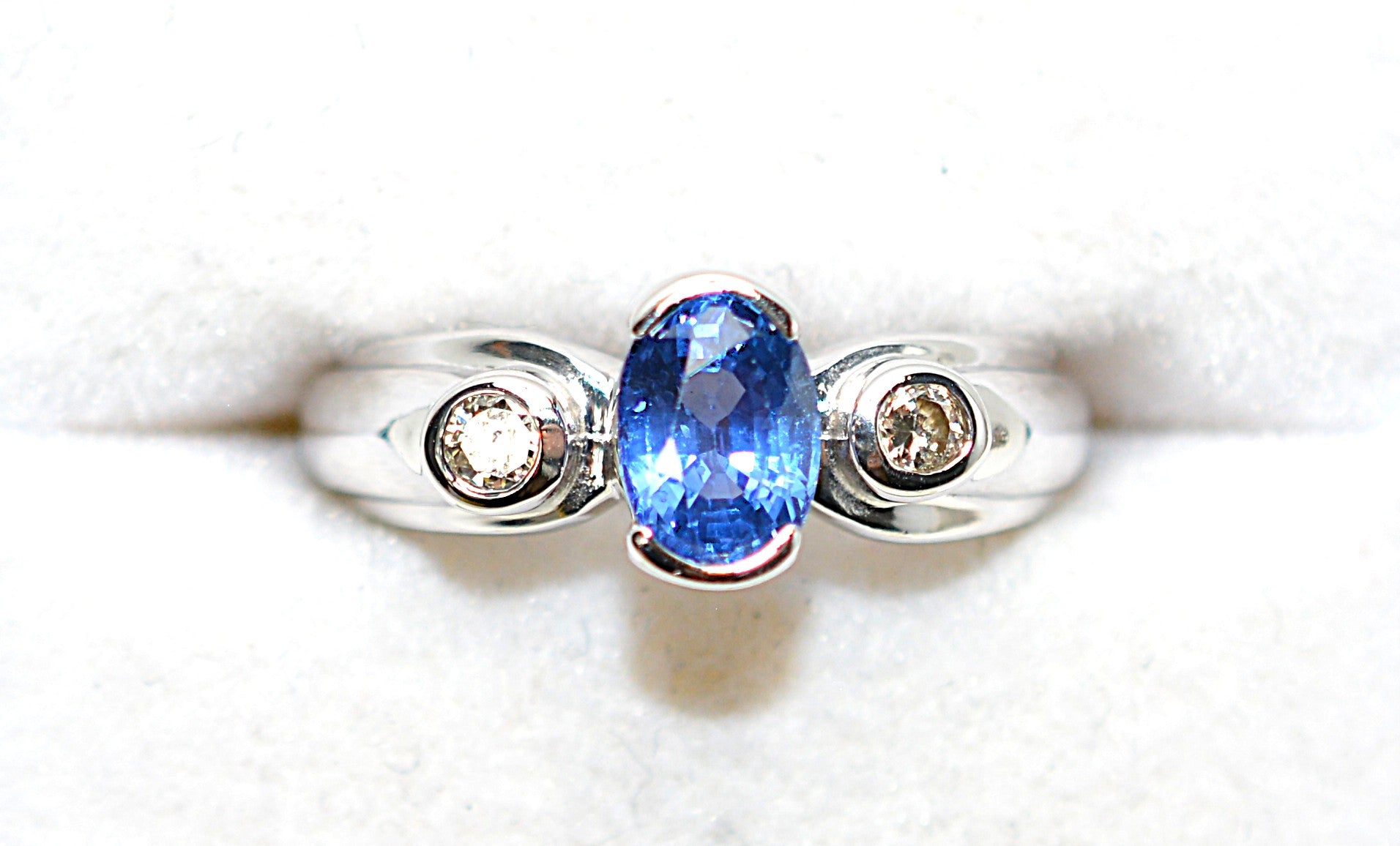 LeVian Natural Ceylon Sapphire & Diamond Ring 14K White Gold 1.44tcw Blue Ring Engagement Ring Bridal Jewelry Statement Ring September Birthstone