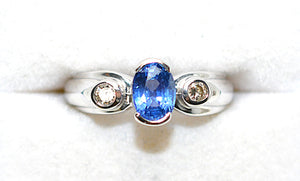 LeVian Natural Ceylon Sapphire & Diamond Ring 14K White Gold 1.44tcw Blue Ring Engagement Ring Bridal Jewelry Statement Ring September Birthstone