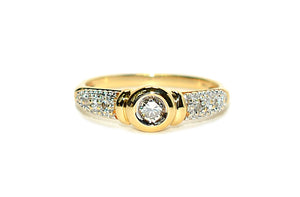Natural Diamond Ring 18K Solid Gold .21tcw Engagement Ring Wedding Bridal Jewelry Bridal Jewellery Pave Ring April Birthstone Promise Ring