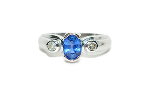 LeVian Natural Ceylon Sapphire & Diamond Ring 14K White Gold 1.44tcw Blue Ring Engagement Ring Bridal Jewelry Statement Ring September Birthstone