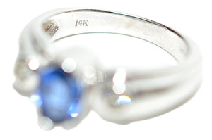 LeVian Natural Ceylon Sapphire & Diamond Ring 14K White Gold 1.44tcw Blue Ring Engagement Ring Bridal Jewelry Statement Ring September Birthstone