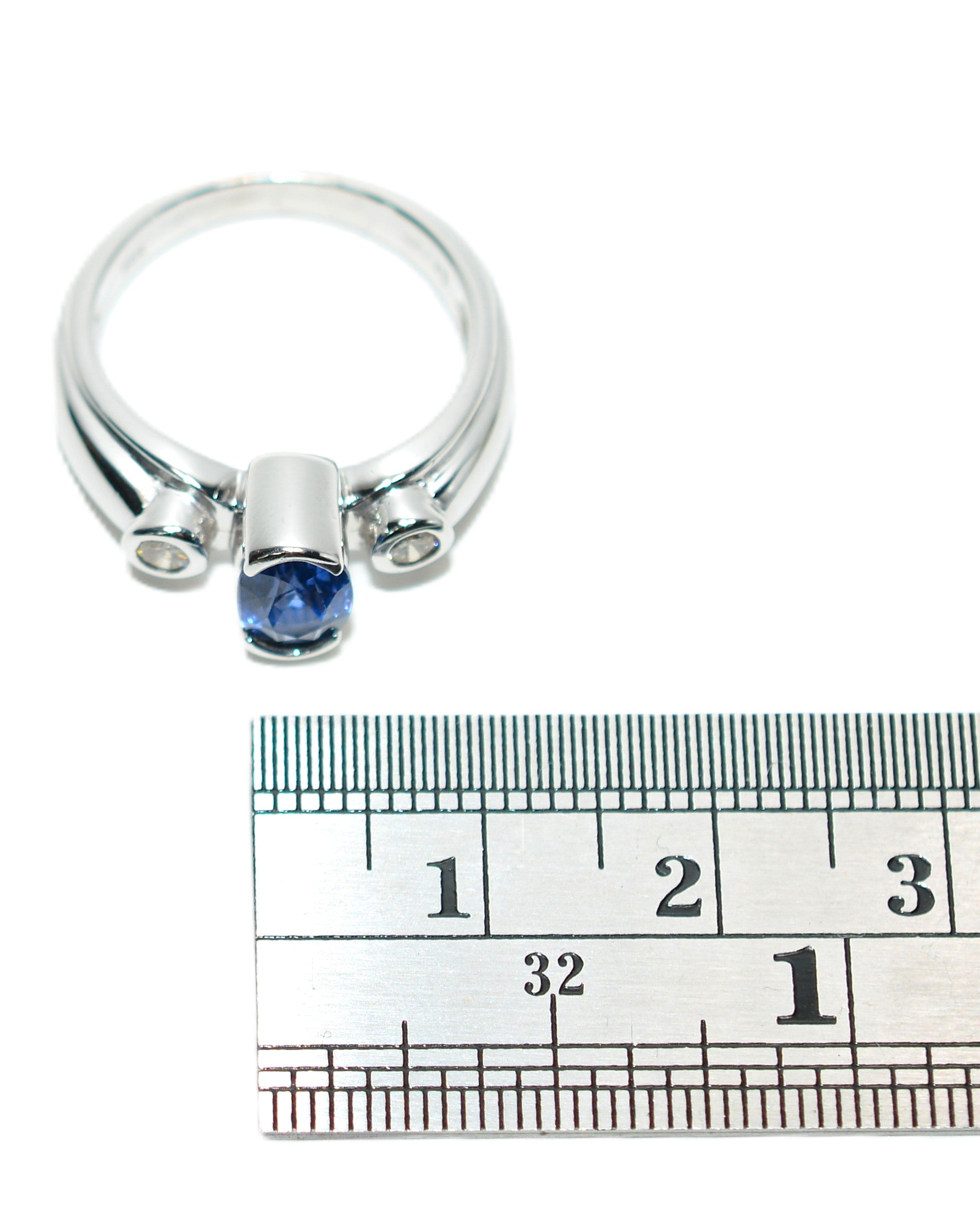 LeVian Natural Ceylon Sapphire & Diamond Ring 14K White Gold 1.44tcw Blue Ring Engagement Ring Bridal Jewelry Statement Ring September Birthstone
