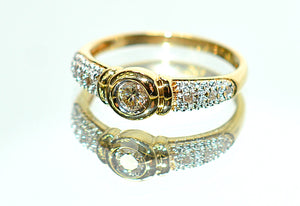 Natural Diamond Ring 18K Solid Gold .21tcw Engagement Ring Wedding Bridal Jewelry Bridal Jewellery Pave Ring April Birthstone Promise Ring